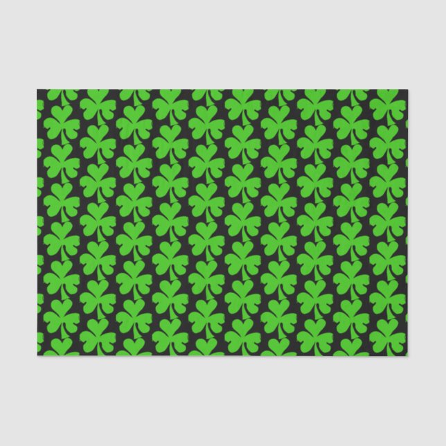 Papier Mousseline Shamrocks en noir (Recto)