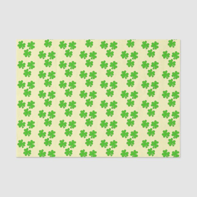 Papier Mousseline Shamrocks sur Pale Yellow (Recto)