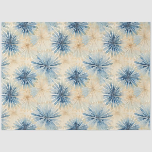 Papier Mousseline Shibori Blue Japanese Textile Art No 15 (Recto)