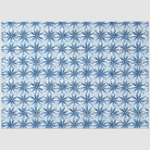 Papier Mousseline Shibori Blue Japanese Textile Art No 17