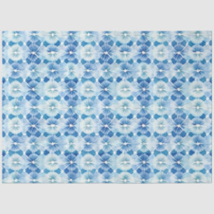Papier Mousseline Shibori Blue Japanese Textile Art No 19