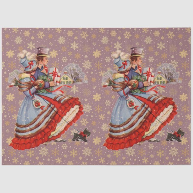 Papier Mousseline Shopping de Noël (Recto)