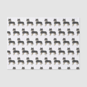 Papier Mousseline Siberian Husky noir et feu Motif de chien mignon