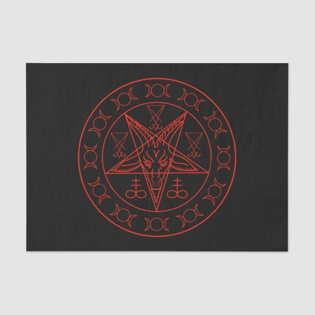 Papier Mousseline Sigil de Baphomet triple lune et sigil de lucifer (Recto)