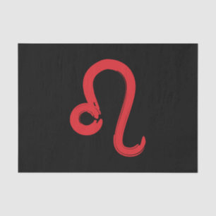 Papier Mousseline Signe du zodiaque LEO rouge Juillet Août Astrologi