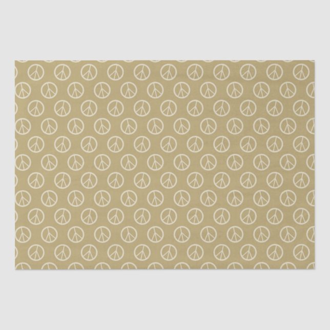 Papier Mousseline Signes de paix d'or (Recto)