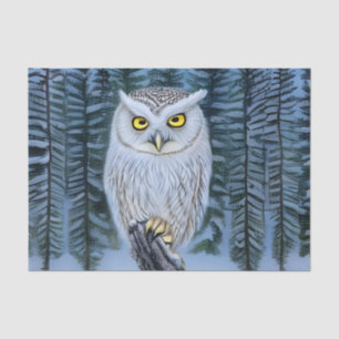 Papier Mousseline Silent Watch - Northern Winter Woods Grey Owl