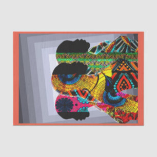 Papier Mousseline Silhouette Afrocentrique