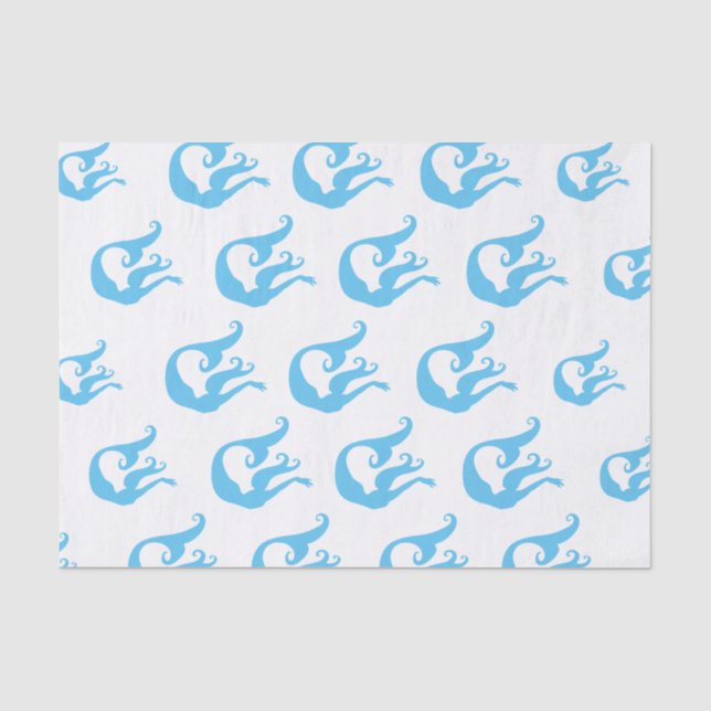 Papier Mousseline Silhouette bleue de sirène (Recto)