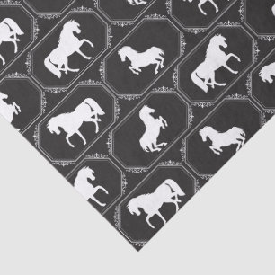 Papier Mousseline Silhouette de cheval encadrée
