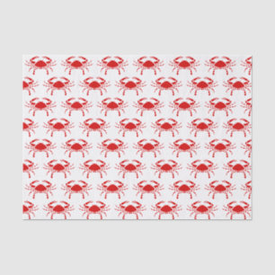 Papier Mousseline Silhouette de crabe #2 Dessin Papier Tissu Rouge