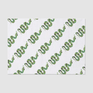 Papier Mousseline Silhouette d'impression en noir et vert de serpent