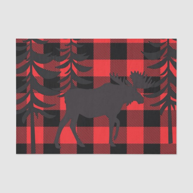 Papier Mousseline Silhouette d'orignal rouge (Recto)