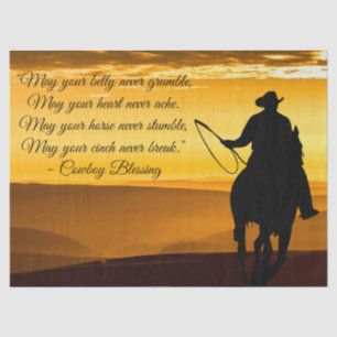 Papier Mousseline Silhouette du Cheval de Bienheureux Cowboy