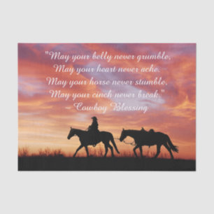 Papier Mousseline Silhouette du Cheval de Bienheureux Cowboy