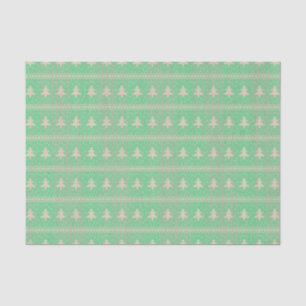 Papier Mousseline Silhouette Holiday Trees Motif Mint Green