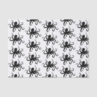 Papier Mousseline Silhouette noire de poulpe