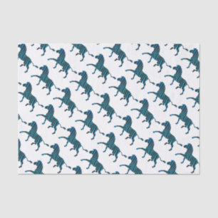 Papier Mousseline Silhouette noire et bleue Zebra