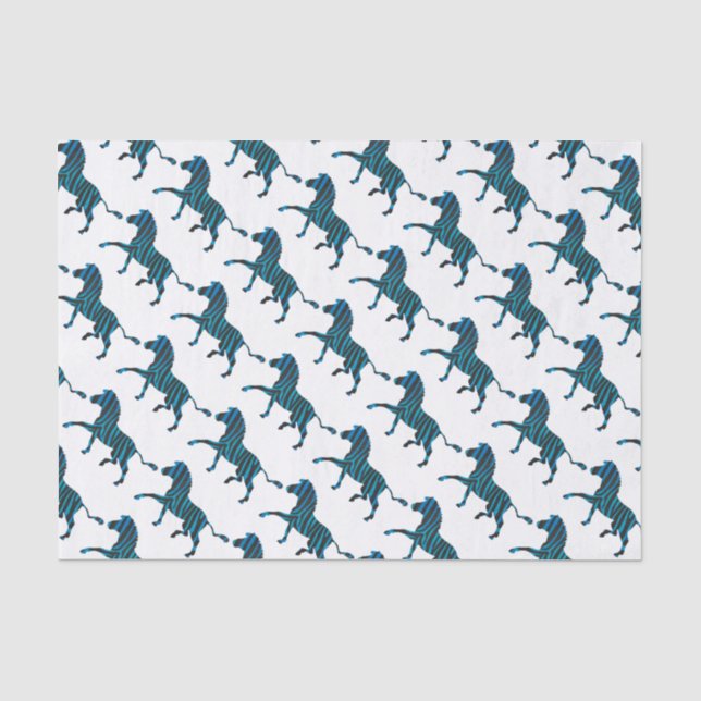 Papier Mousseline Silhouette noire et bleue Zebra (Recto)