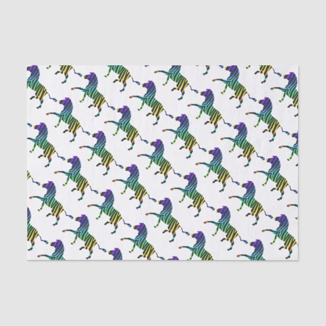 Papier Mousseline Silhouette Zebra noir et arc-en-ciel (Recto)