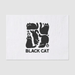 Papier Mousseline Silhouettes de chat noir - Design Feline mignon