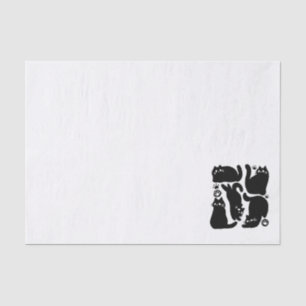 Papier Mousseline Silhouettes de chat noir - Design Feline mignon