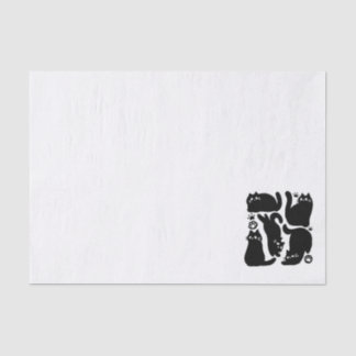 Papier Mousseline Silhouettes de chat noir - Design Feline mignon