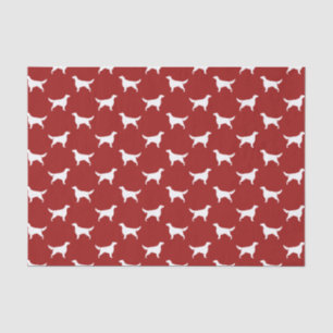 Papier Mousseline Silhouettes de Setter Irlandais Motif Rouge