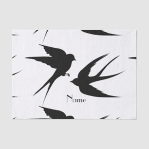 Papier Mousseline Silhouettes d'oiseaux hirondelles Thunder_Cove