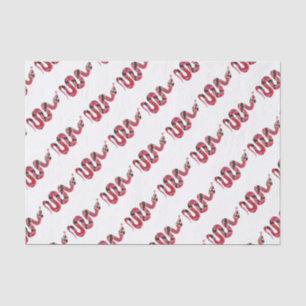 Papier Mousseline Silhouettes noires et rouges du serpent