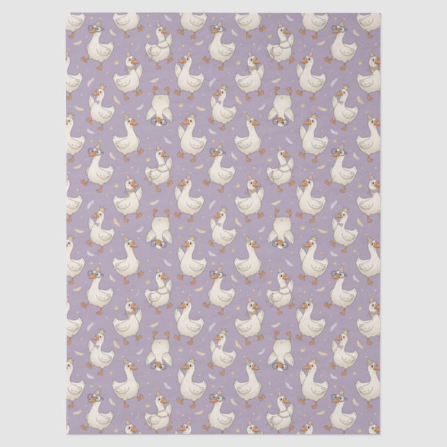 Papier Mousseline Silly Goose Party Cartoon Geese with Confetti (Recto)