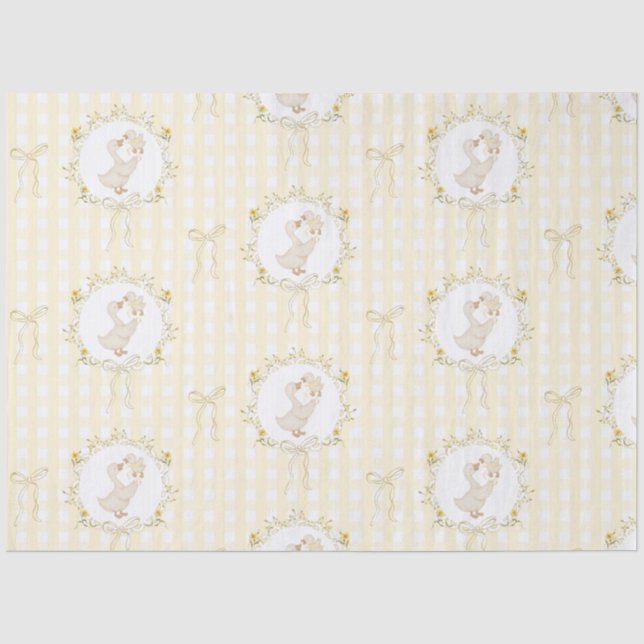 Papier Mousseline Silly Goose Yellow Gingham wildflower Baby Shower (Recto)