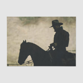 Papier Mousseline Silohuette Cowboy vintage avec Arrière - plan Stor