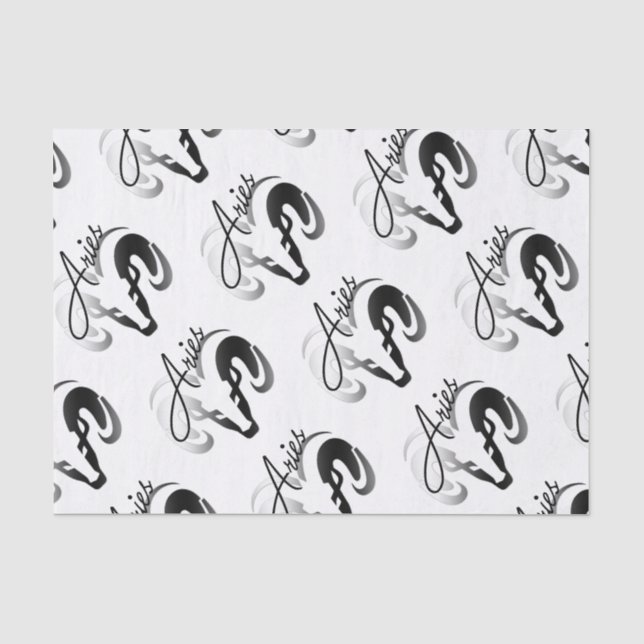 Papier Mousseline Silver Aries le bélier Zodiac (Recto)