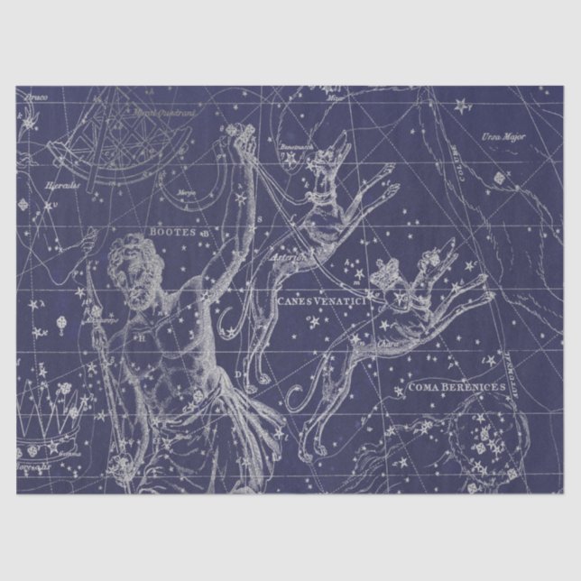 Papier Mousseline Silver Galaxy Star Map Series Design 8 (Recto)