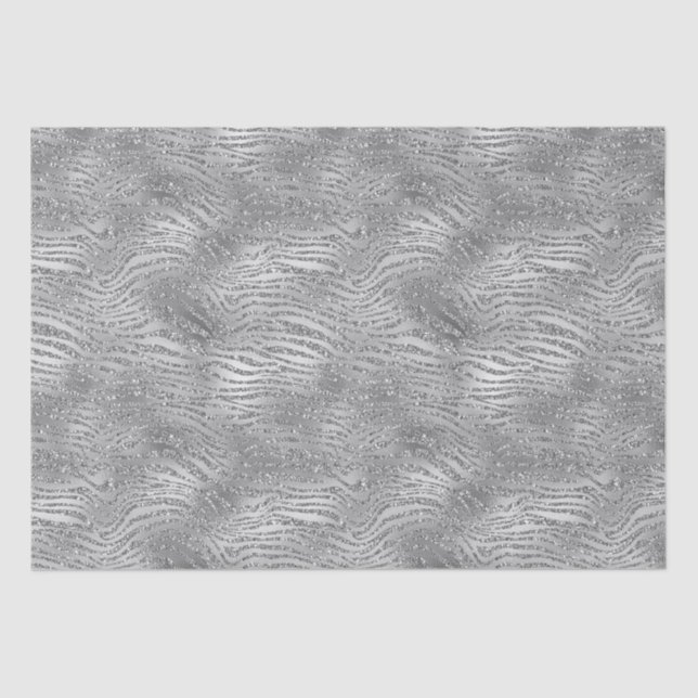 Papier Mousseline Silver Glitz Zebra Print (Recto)