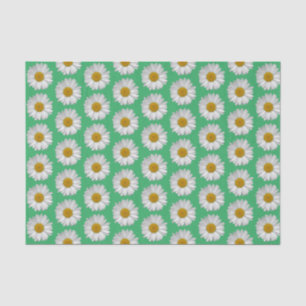 Papier Mousseline Simple blanc Motif Fleur Fleur Vert