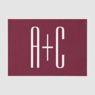Papier Mousseline Simple Couples White & Burgundy