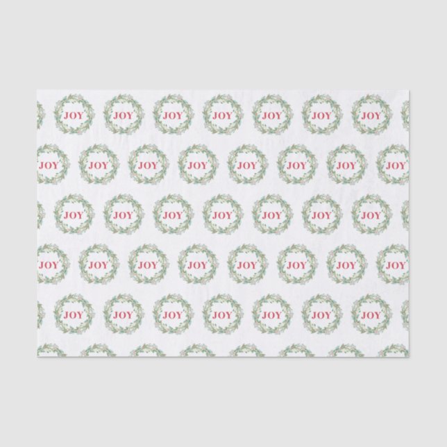 Papier Mousseline Simple élégante Wreath Joie moderne Noël (Recto)