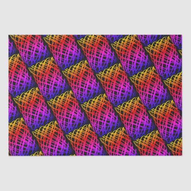 Papier Mousseline Simple Scribble | Half Drop | Arrière - plan noir  (Recto)