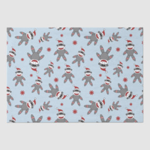 Papier Mousseline Singe De Choc Avec Chapeau De Père Noël En Bleu No