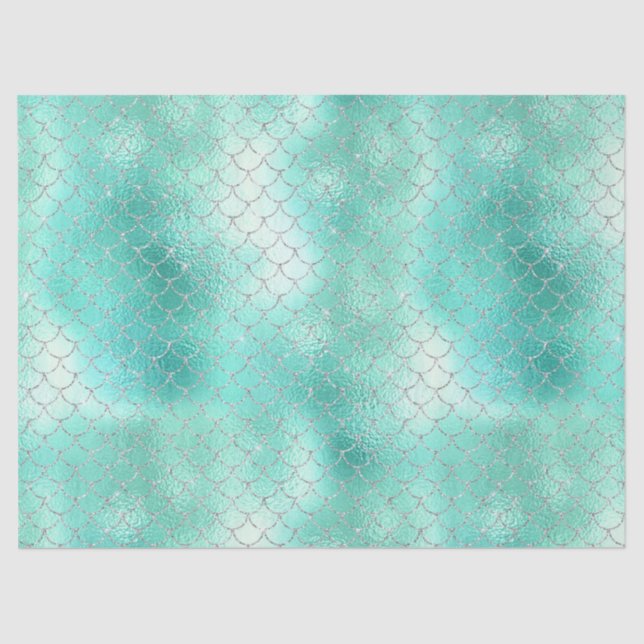Papier Mousseline Sirène de menthe d'argent (Recto)