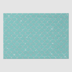 Papier Mousseline Sirène de menthe d'argent