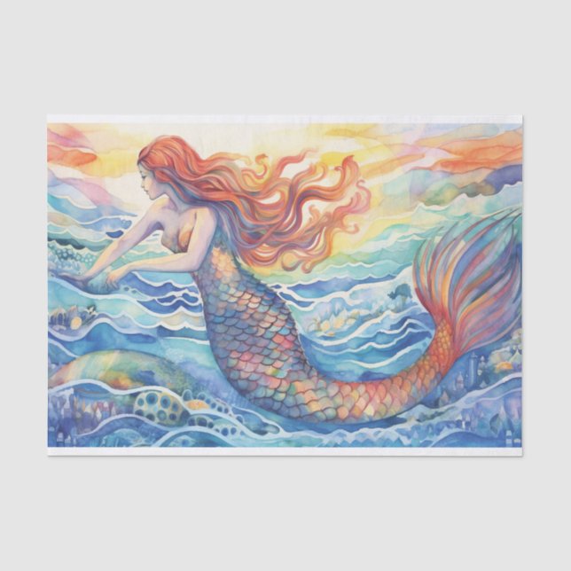 Papier Mousseline Sirène du coucher de soleil (Recto)