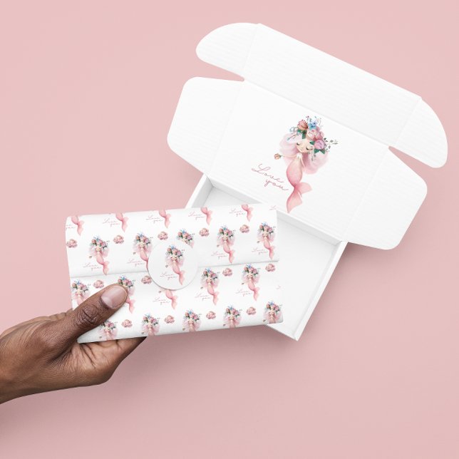 Papier Mousseline Sirène Je T'Aime Papier Tissu (Let someone special know how much you love them with this mermaid tissue paper! )