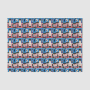Papier Mousseline Skateboarding Patriotic USA
