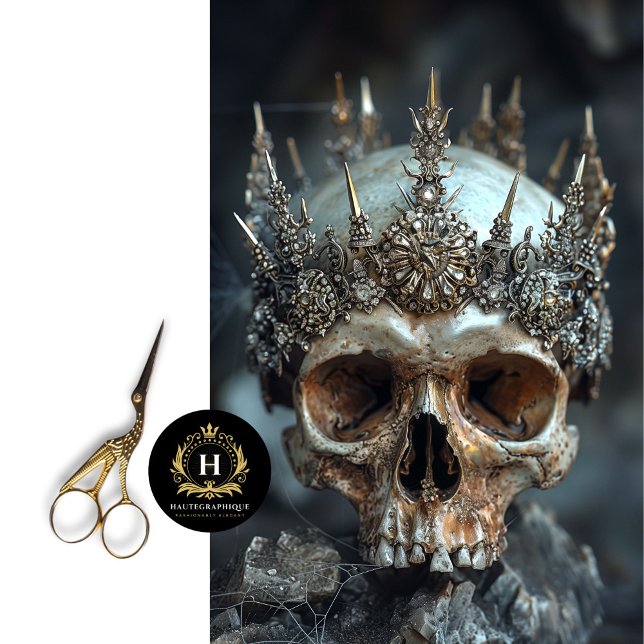 Papier Mousseline Skeleton gothique Skull Decoupage papier de tissus (Créateur téléchargé)