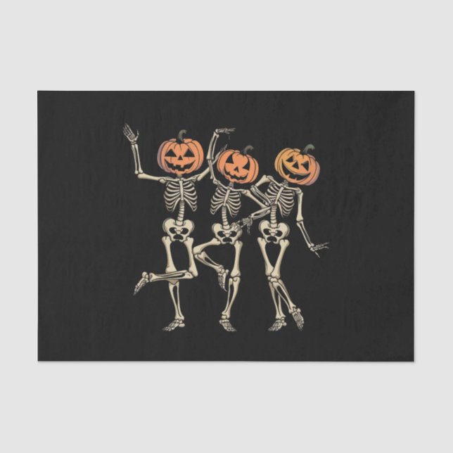 Papier Mousseline Skeleton Halloween Citrouille Automne saison Éffra (Recto)