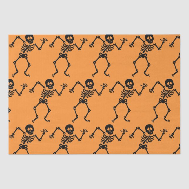Papier Mousseline SKELETON HALLOWEEN DANCÉ AMUSANT Papier Tissu (Recto)
