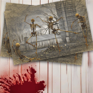 Papier Mousseline Skeletons dansants Halloween vintages